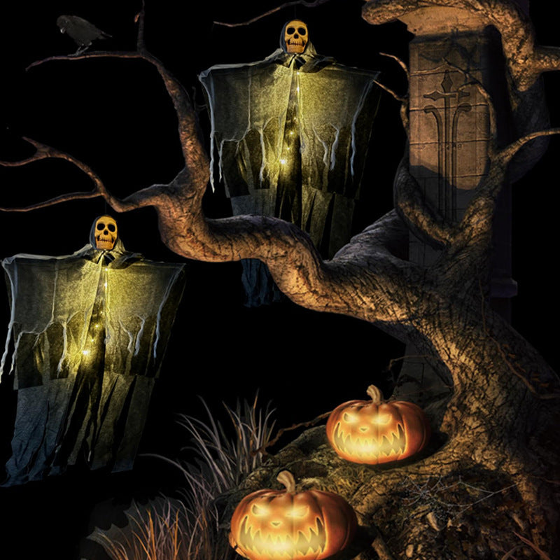 LED Hanging Skull Ghost – Scary Halloween Prop