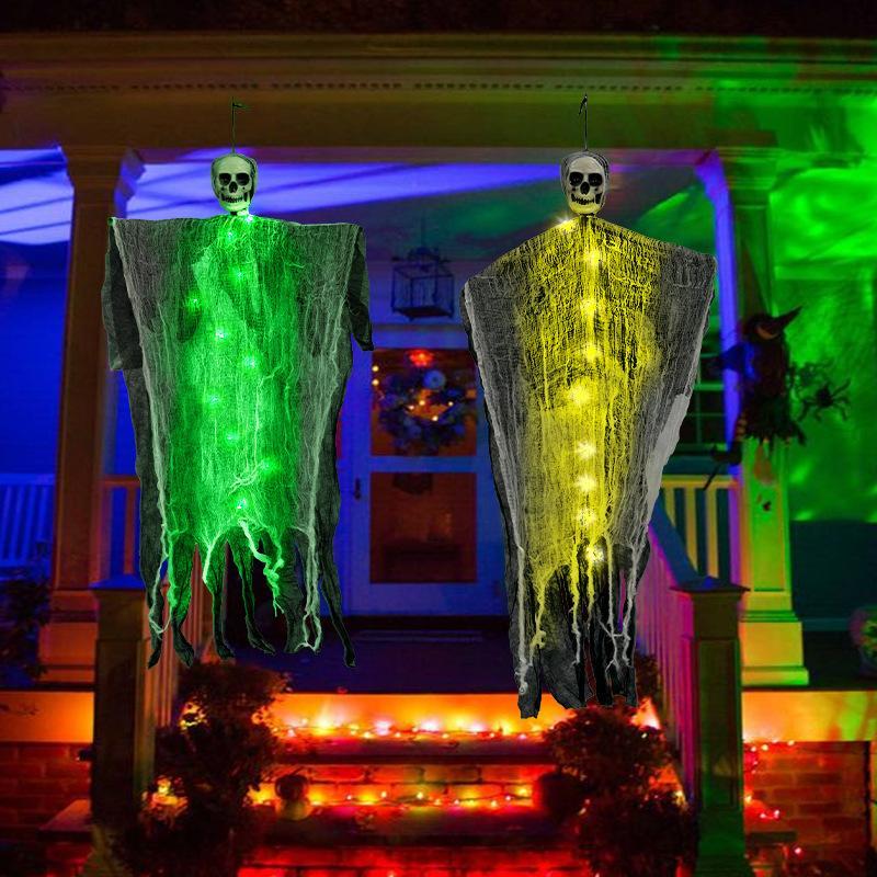 LED Hanging Skull Ghost – Scary Halloween Prop