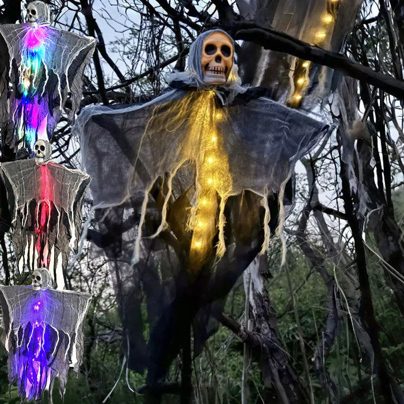 LED Hanging Skull Ghost – Scary Halloween Prop